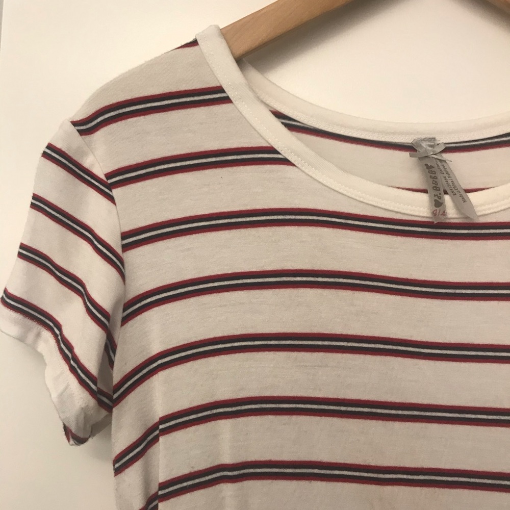Red and blue stripped T-shirt dress